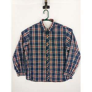 Men's Eddie Bauer First Ascent Plaid Long Sleeve Snap Shirt, Red White Blue, XL